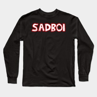 Sadboi  White and Red Long Sleeve T-Shirt